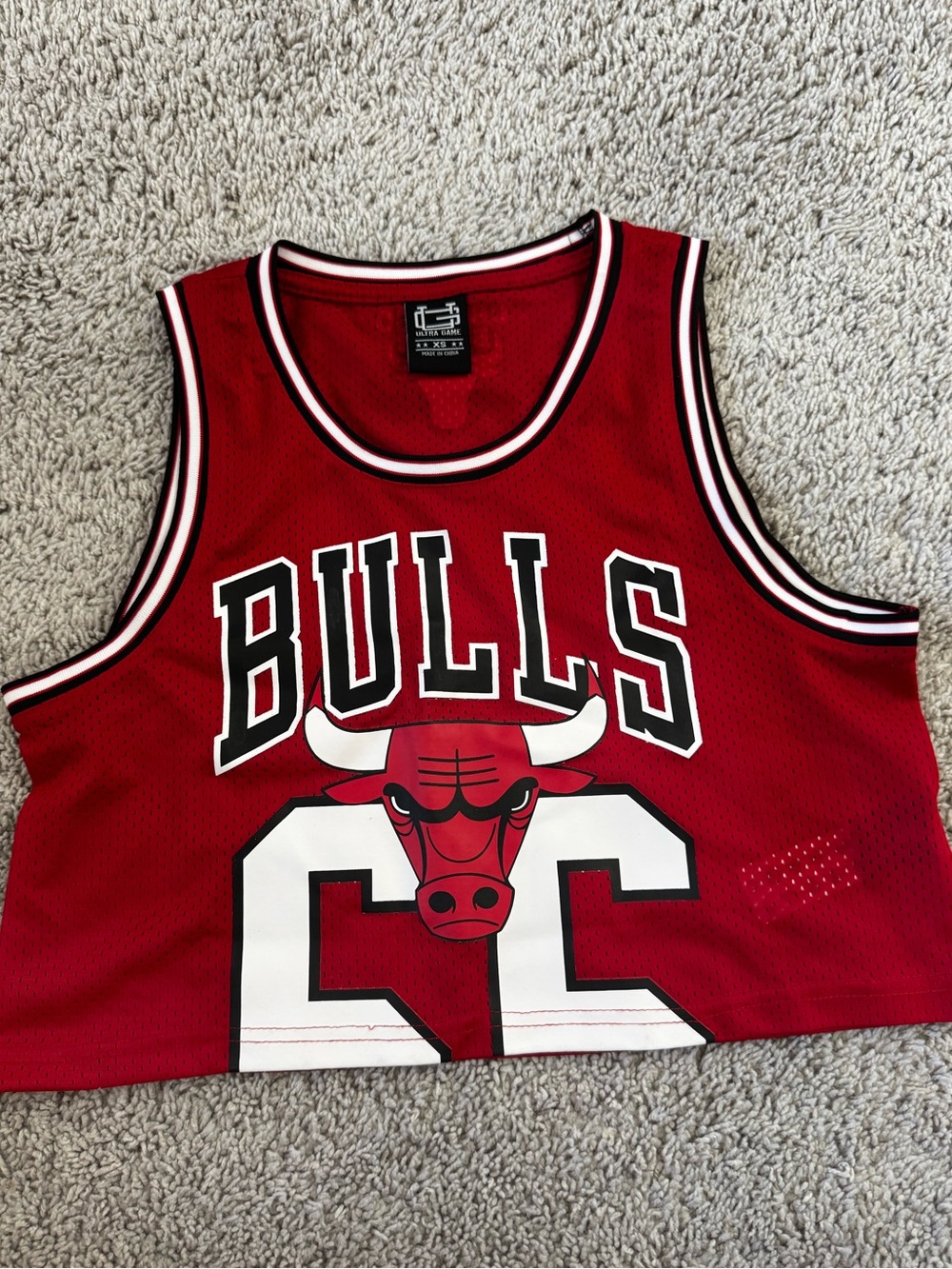 Chicago Bulls Red Cropped Jersey Top